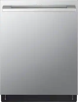 LG - STUDIO 24" Top Control Smart Built-In Tub Dishwasher with 3rd Rack, QuadWash Pro and 40dBA - Stainless Steel