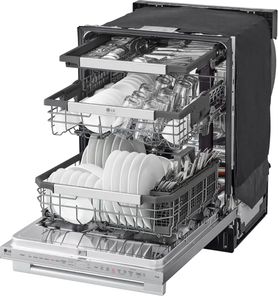 Alt View 11. LG - STUDIO 24" Top Control Smart Built-In Stainless Steel Tub Dishwasher with 3rd Rack, QuadWash Pro and 40dBA - Stainless Steel.