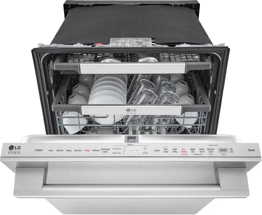 Alt View 13. LG - STUDIO 24" Top Control Smart Built-In Stainless Steel Tub Dishwasher with 3rd Rack, QuadWash Pro and 40dBA - Stainless Steel.