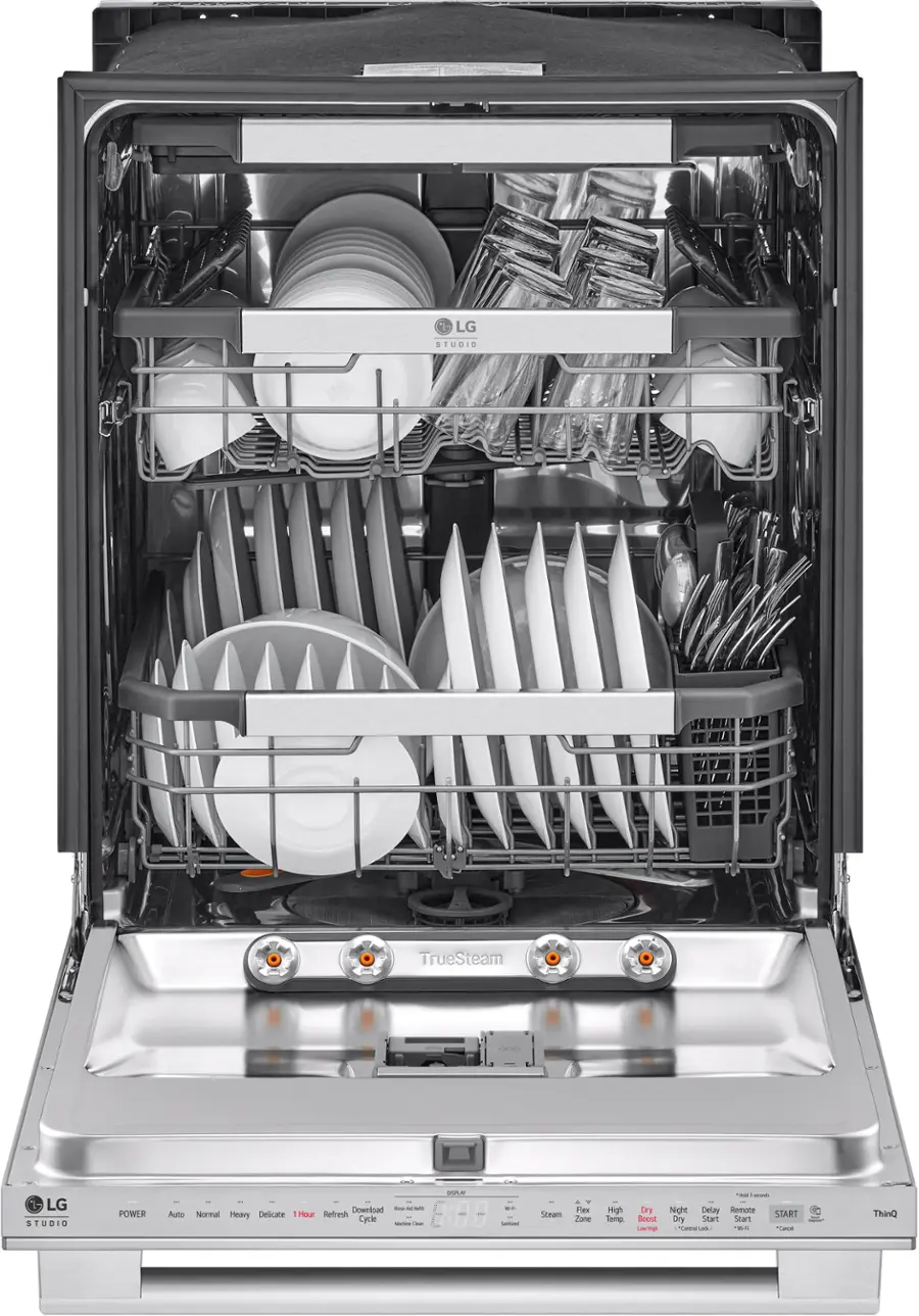 Alt View 15. LG - STUDIO 24" Top Control Smart Built-In Stainless Steel Tub Dishwasher with 3rd Rack, QuadWash Pro and 40dBA - Stainless Steel.