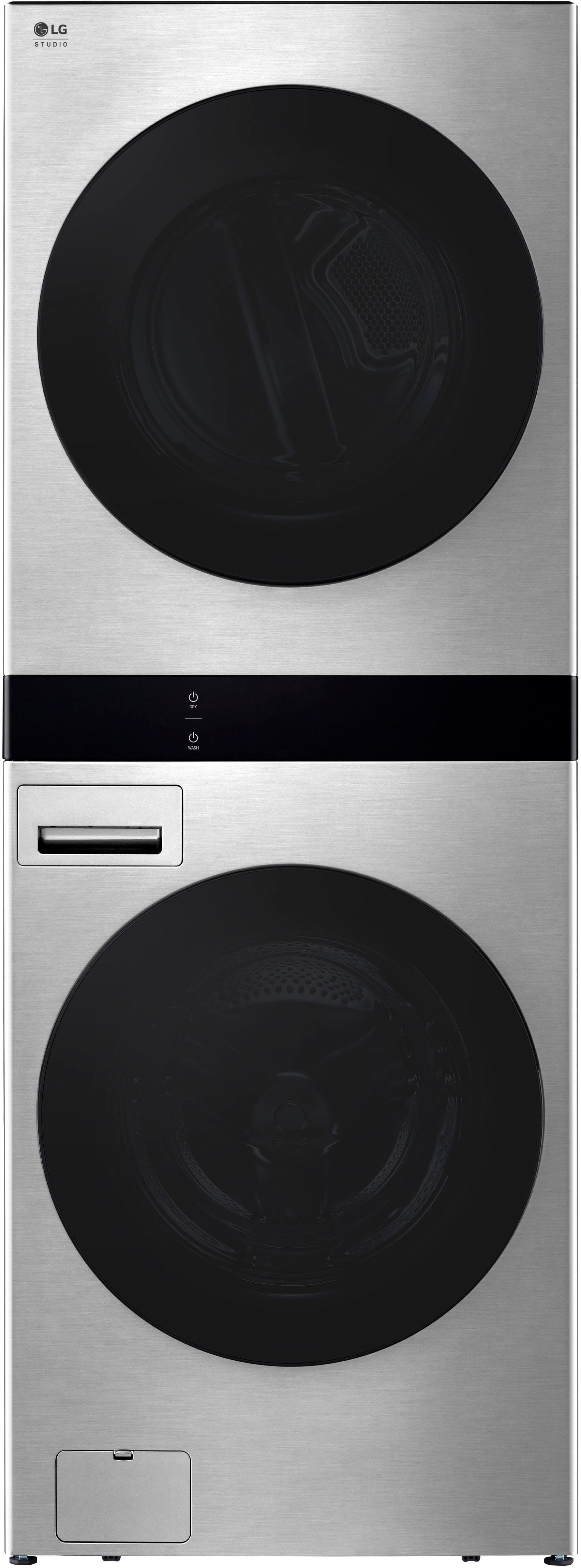 Alt View 1. LG - STUDIO 5.0 Cu. Ft. HE Smart Front Load Washer and 7.4 Cu. Ft. Gas Dryer WashTower with Steam and TurboWash 360 - Noble Steel.