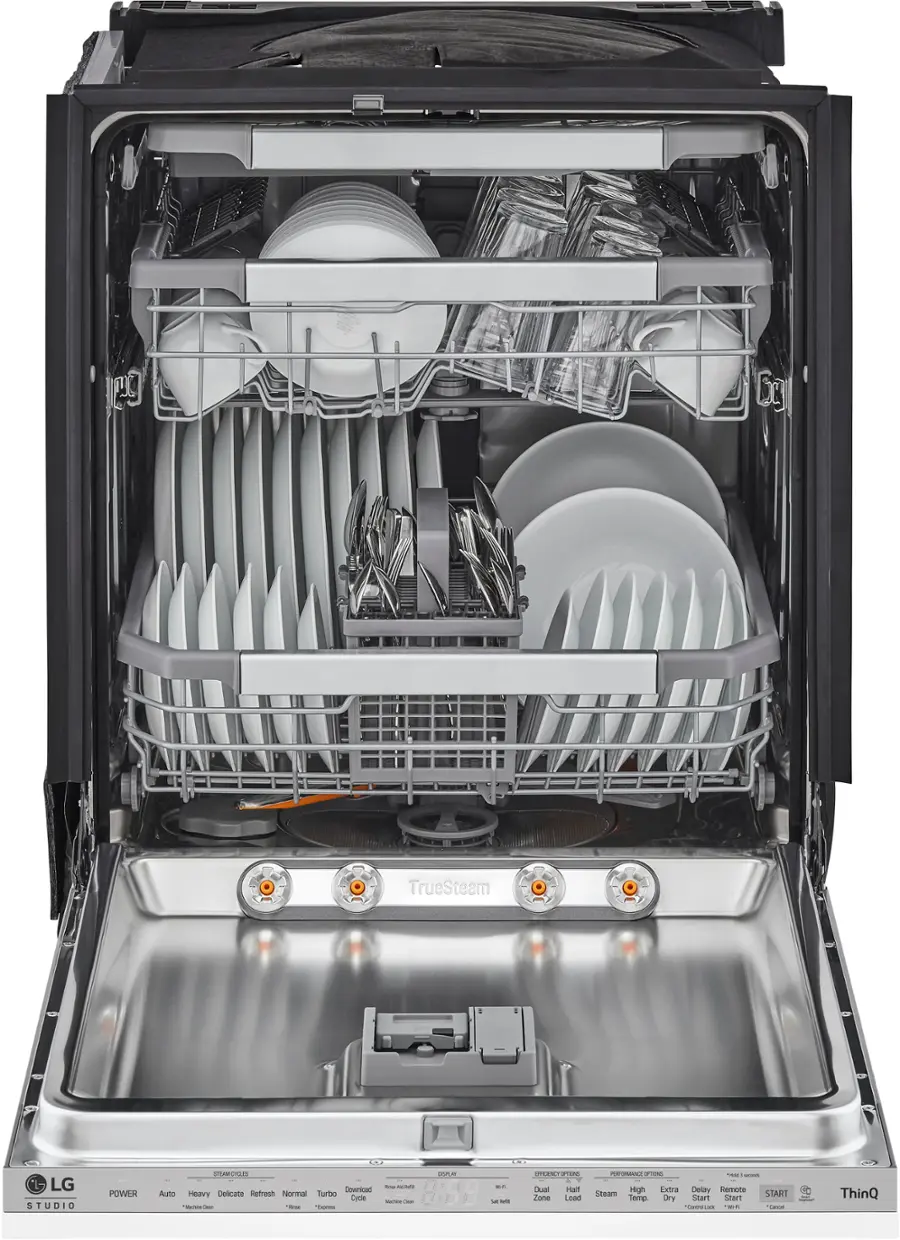 Alt View 12. LG - STUDIO 24" Top Control Smart Built-In Stainless Steel Tub Panel Ready Built-In Dishwasher with 3rd Rack, QuadWash, 45dBA - Gray.