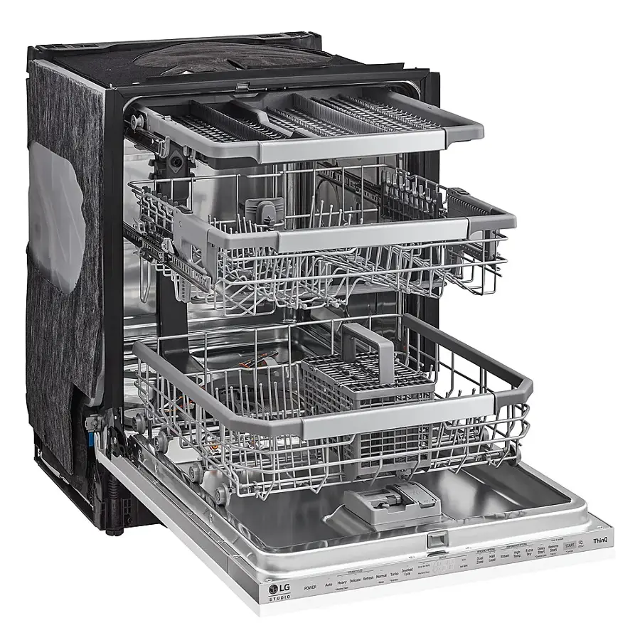Alt View 16. LG - STUDIO 24" Top Control Smart Built-In Stainless Steel Tub Panel Ready Built-In Dishwasher with 3rd Rack, QuadWash, 45dBA - Gray.
