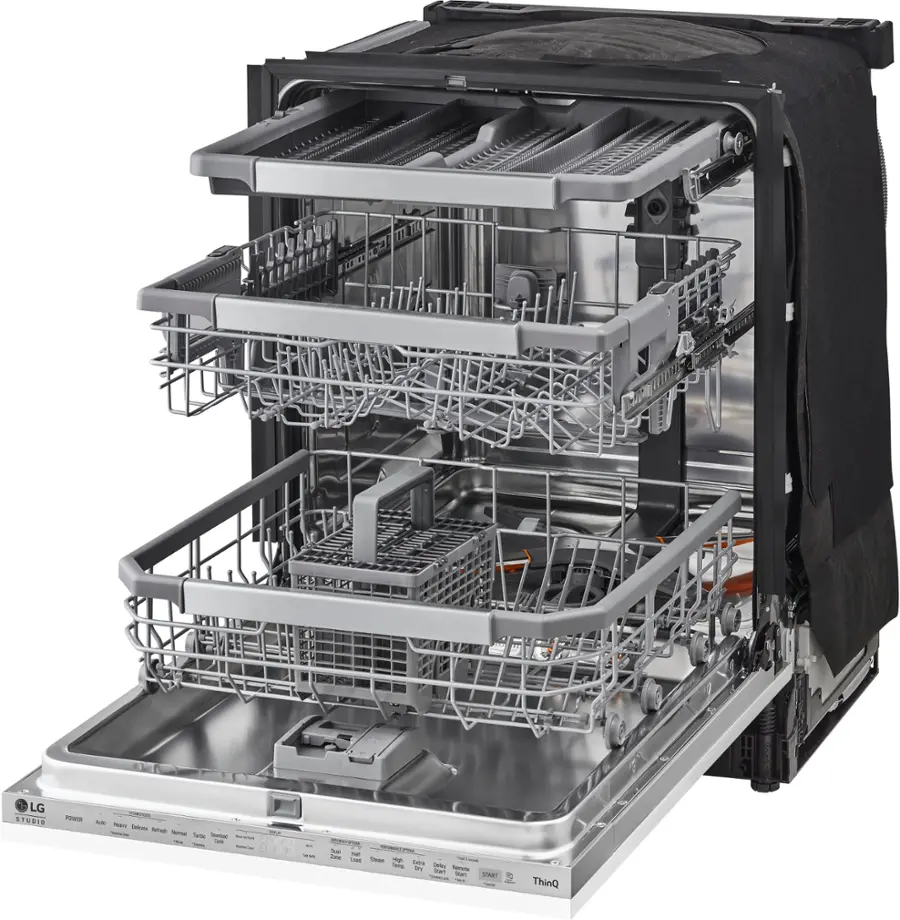 Alt View 19. LG - STUDIO 24" Top Control Smart Built-In Stainless Steel Tub Panel Ready Built-In Dishwasher with 3rd Rack, QuadWash, 45dBA - Gray.