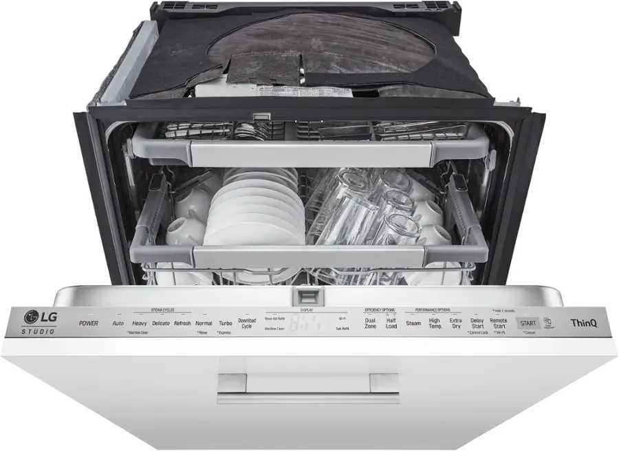 Alt View 1. LG - STUDIO 24" Top Control Smart Built-In Stainless Steel Tub Panel Ready Built-In Dishwasher with 3rd Rack, QuadWash, 45dBA - Gray.