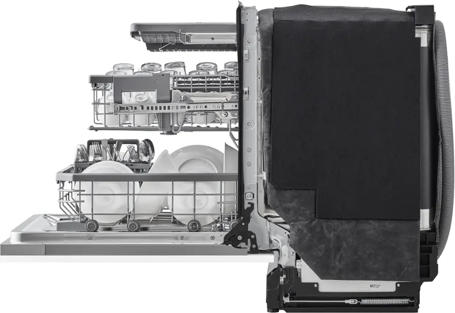 Alt View 22. LG - STUDIO 24" Top Control Smart Built-In Stainless Steel Tub Panel Ready Built-In Dishwasher with 3rd Rack, QuadWash, 45dBA - Gray.