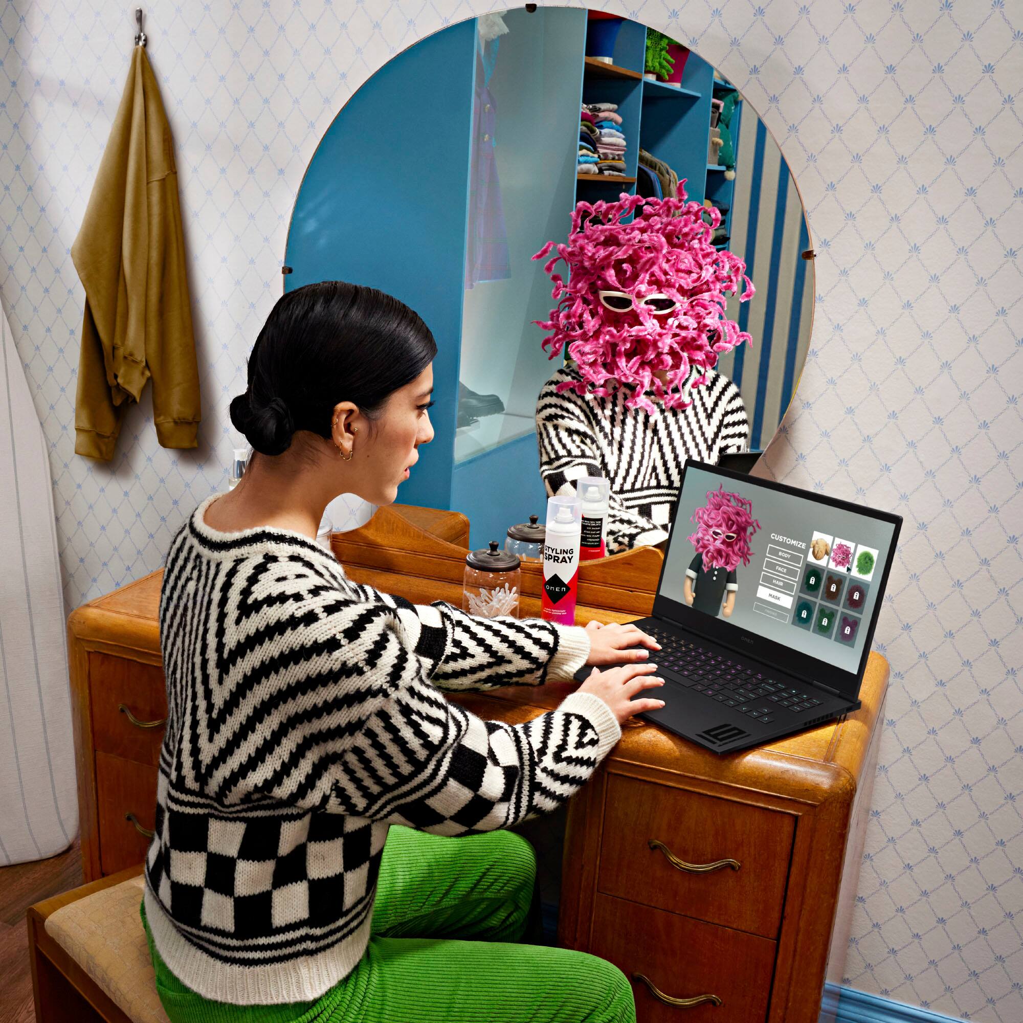 Alt View 7. HP OMEN - 16" 165Hz Full HD Gaming Laptop - AMD Ryzen 9-7940HS - 16GB Memory - NVIDIA GeForce RTX 4070 - 512GB SSD - Shadow Black.