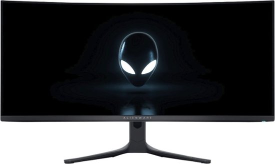 Front. Alienware - AW3423DWF 34" Quantum Dot OLED Curved Ultrawide Gaming Monitor - 165Hz - AMD FreeSync Premium Pro - VESA - HDMI,USB - Dark Side of the Moon.