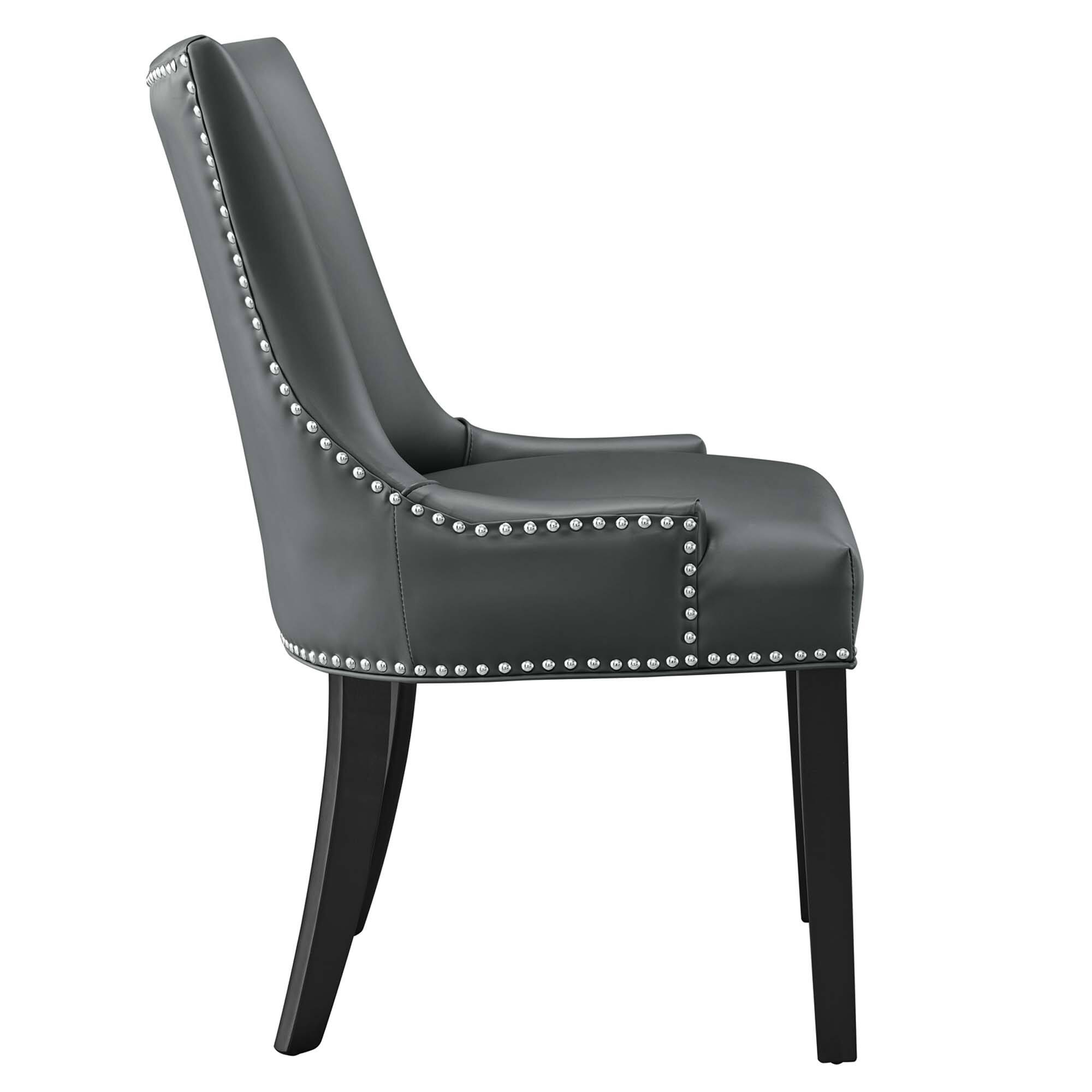 Left. Modway - Marquis Vegan Leather Dining Chair by Modway - Gray.