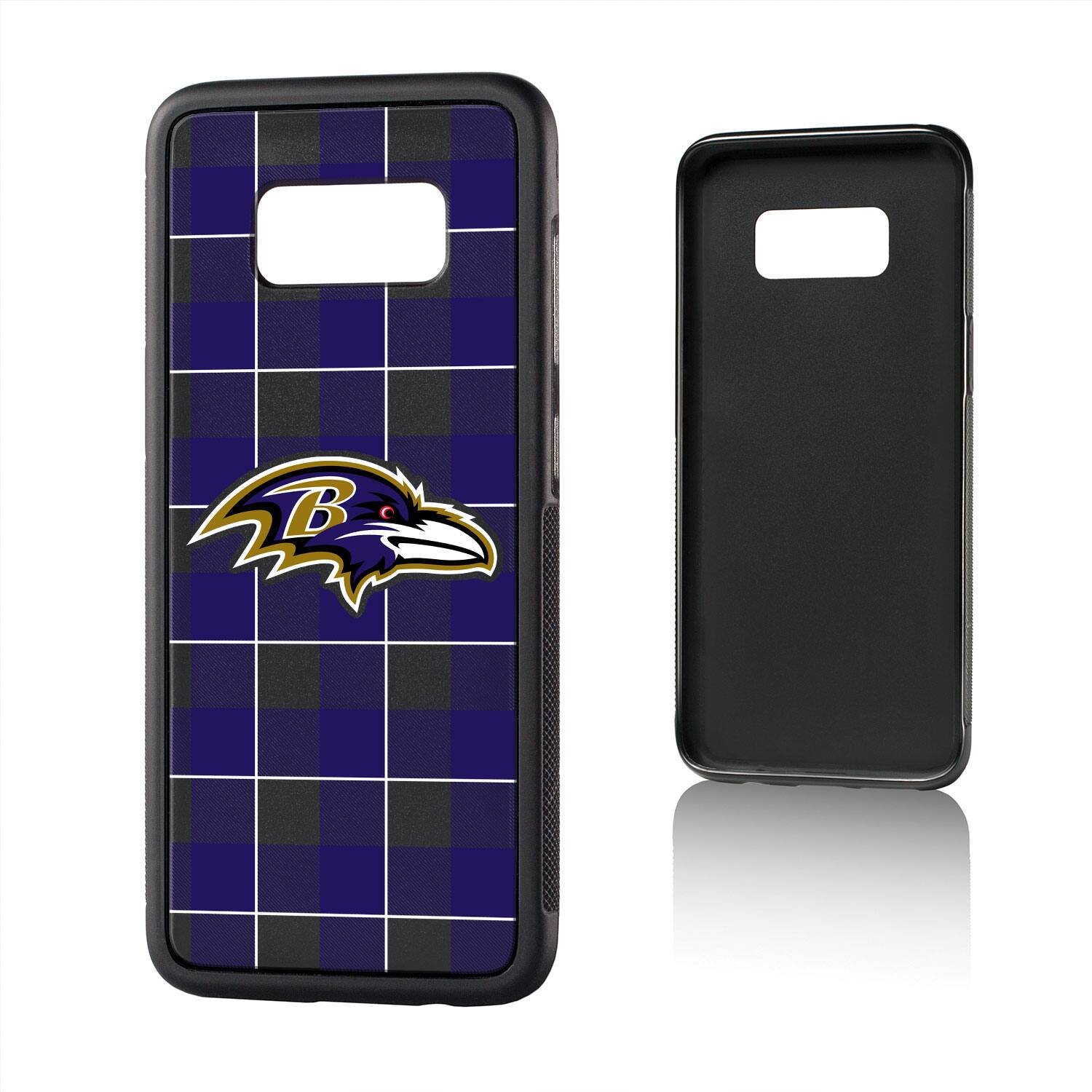 Alt View 3. Keyscaper - Baltimore Ravens Galaxy Plaid Design Bump Case - S20 Plus - Multicolor.