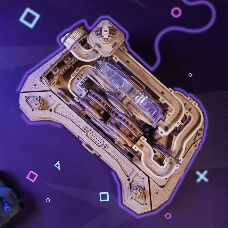 Alt View 4. ROKR - ROKR 3D Wooden Puzzle, Marble Run Set, Model Building Kits, Christmas Birthday Gifts, DIY Gear Ball Challenge EGC01.