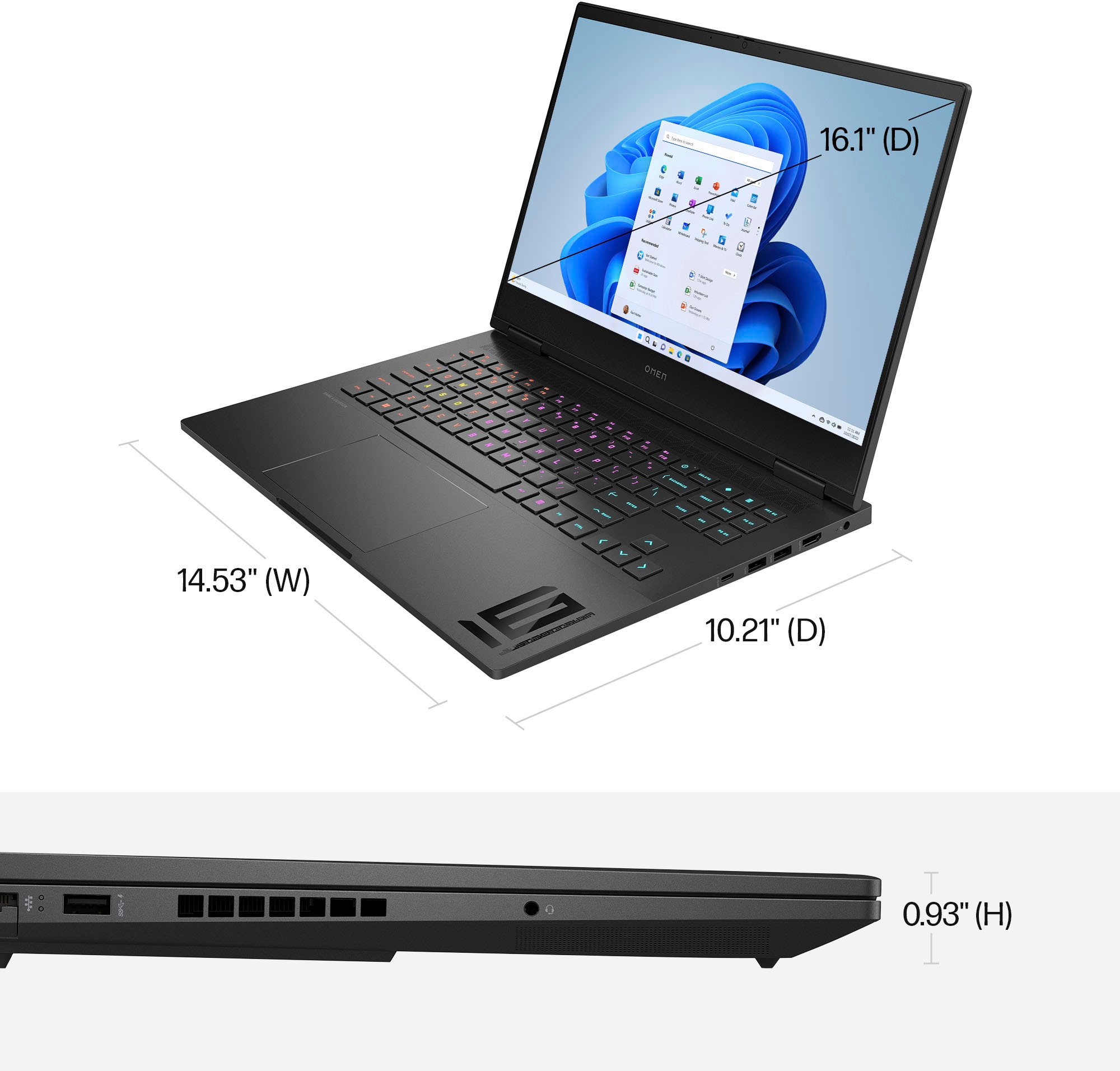 HP Omen - 16.1 144Hz Full HD Gaming Laptop - Intel Core i7 - 16GB Memory - NVIDIA GeForce RTX 4050 - 1TB SSD - Shadow Black