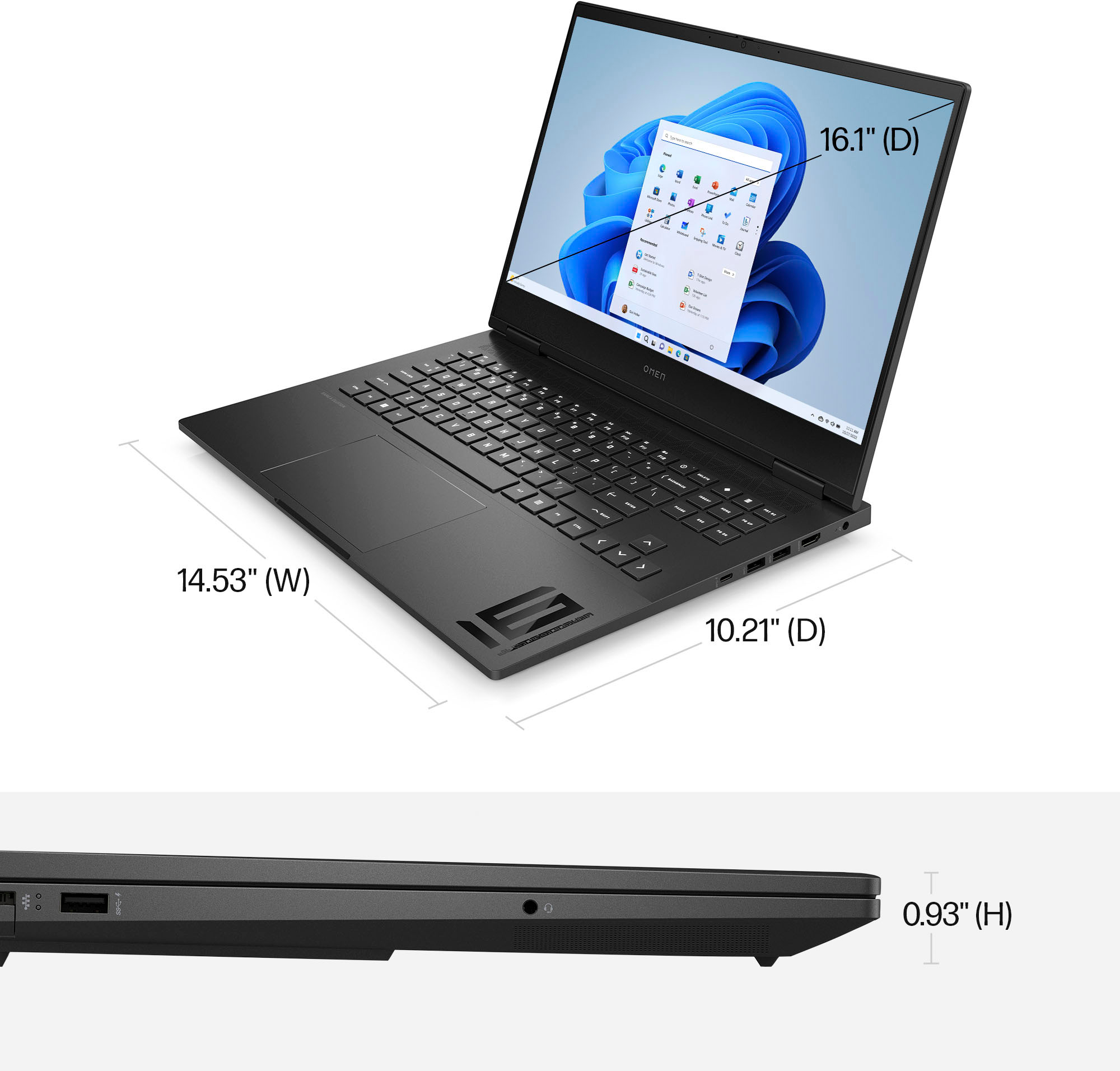 Laptop RTX Gaming Intel Best HP 16GB Memory - Full Shadow Black i5 512GB 144Hz HD SSD 4050 Core 16.1\