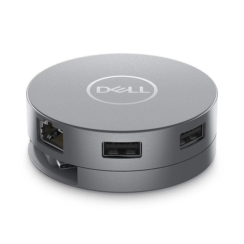 Front. Dell - Dell 6-in-1 USB-C Multiport Adapter - DA305 - Gray.