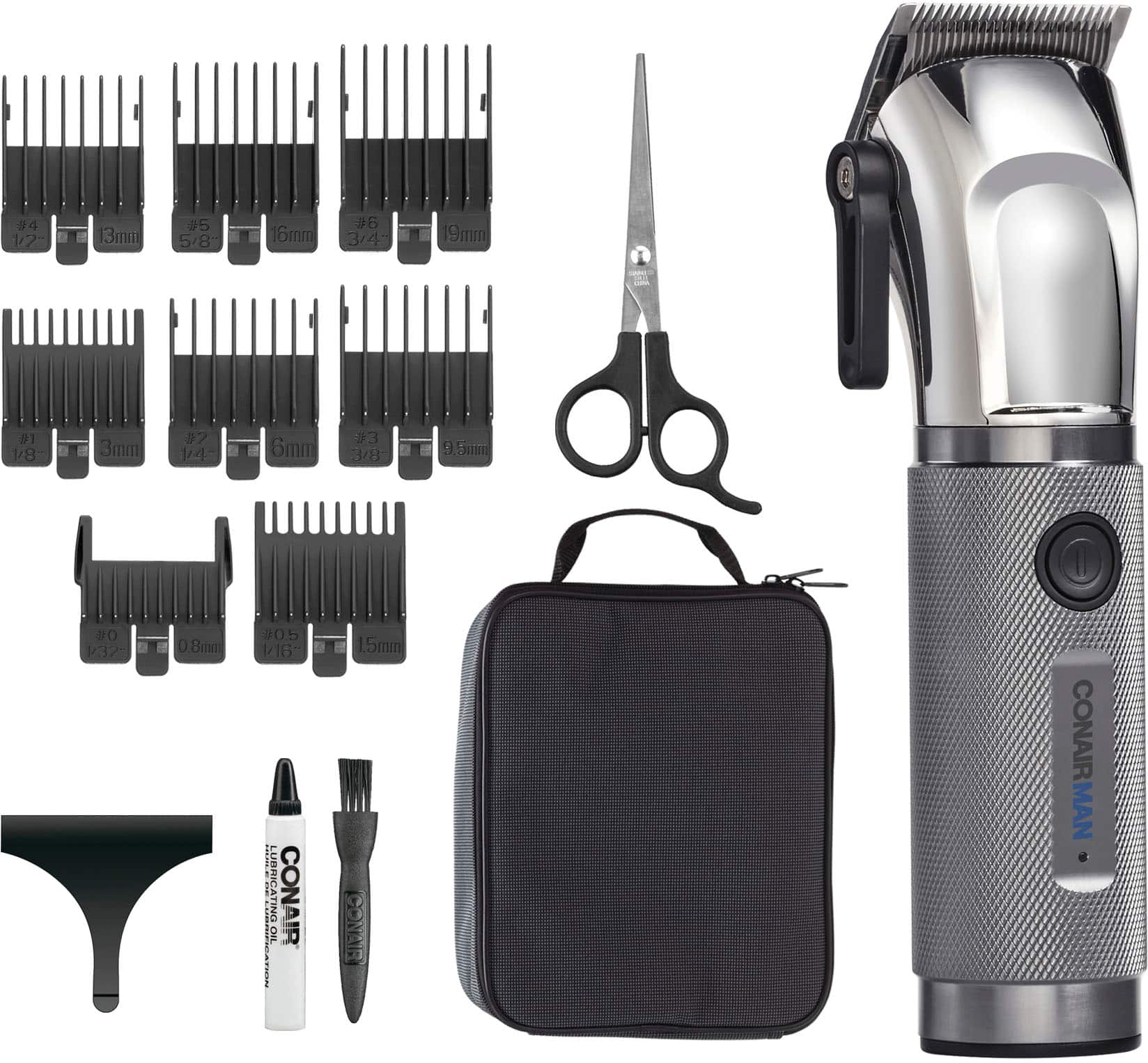 Angle. Conair - Conairman Close-Cut Precision Professional Lithium-Ion High-Performance Metal Clipper & Trimmer - Silver.