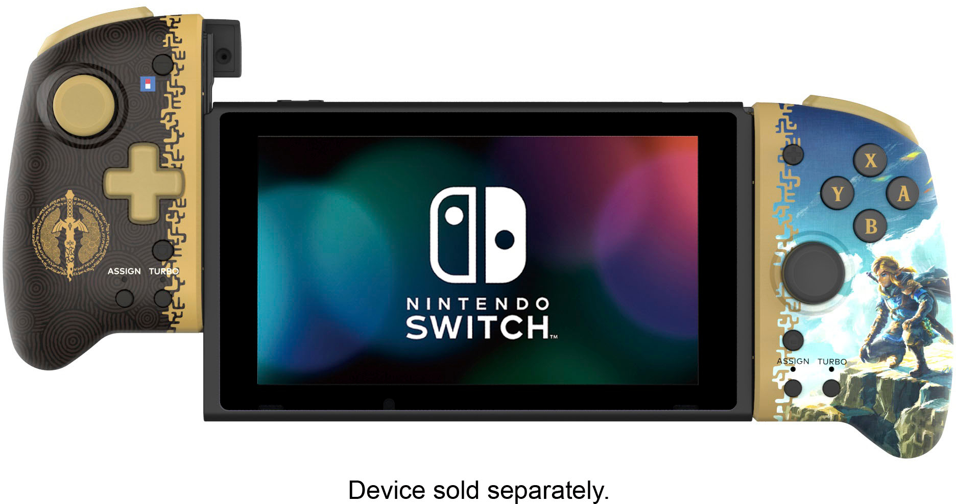 Left View: Hori - Split Pad Pro (Zelda: Tears of the Kingdom) for Nintendo Switch - Black