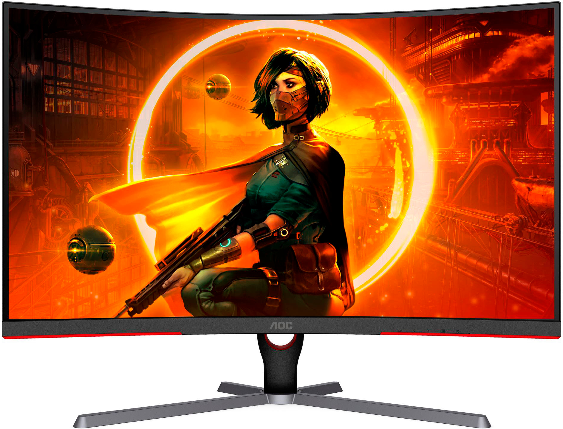 AOC CQ27G3Z 27 Curved Gaming Monitor, QHD 2560x1440, 240Hz, 0.5ms,  FreeSync, Height Adjustable Stand