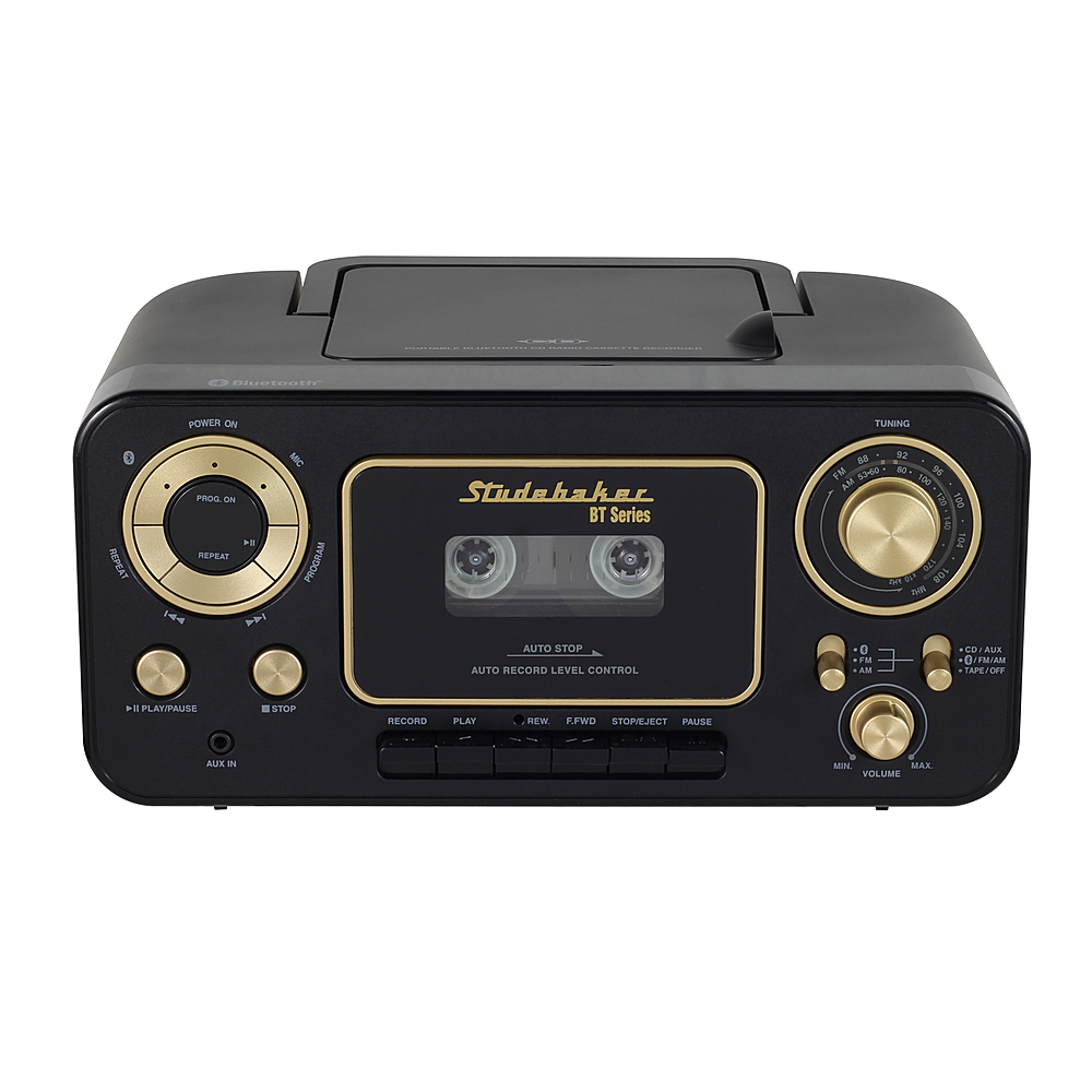 Studebaker Portable Stereo CD Player with Bluetooth, AM/FM Stereo Radio and  Cassette Player/Recorder Black SB2135BTBG - Best Buy