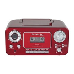 Studebaker - BT Series Portable Bluetooth CD Player with AM/FM Stereo - Red - Front_Zoom