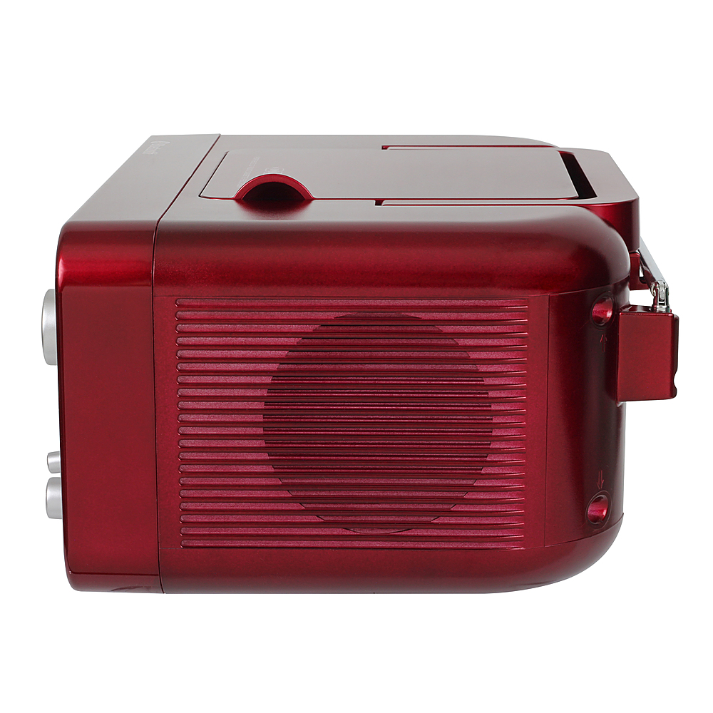 Left View: Studebaker - BT Series Portable Bluetooth CD Player with AM/FM Stereo - Red