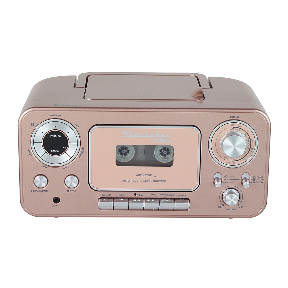 Studebaker Portable Stereo CD Player with Bluetooth, AM/FM Stereo Radio and  Cassette Player/Recorder Rose Gold SB2135BTRG - Best Buy
