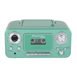 Studebaker - BT Series Portable Bluetooth CD Player with AM/FM Stereo - Teal - Front_Zoom
