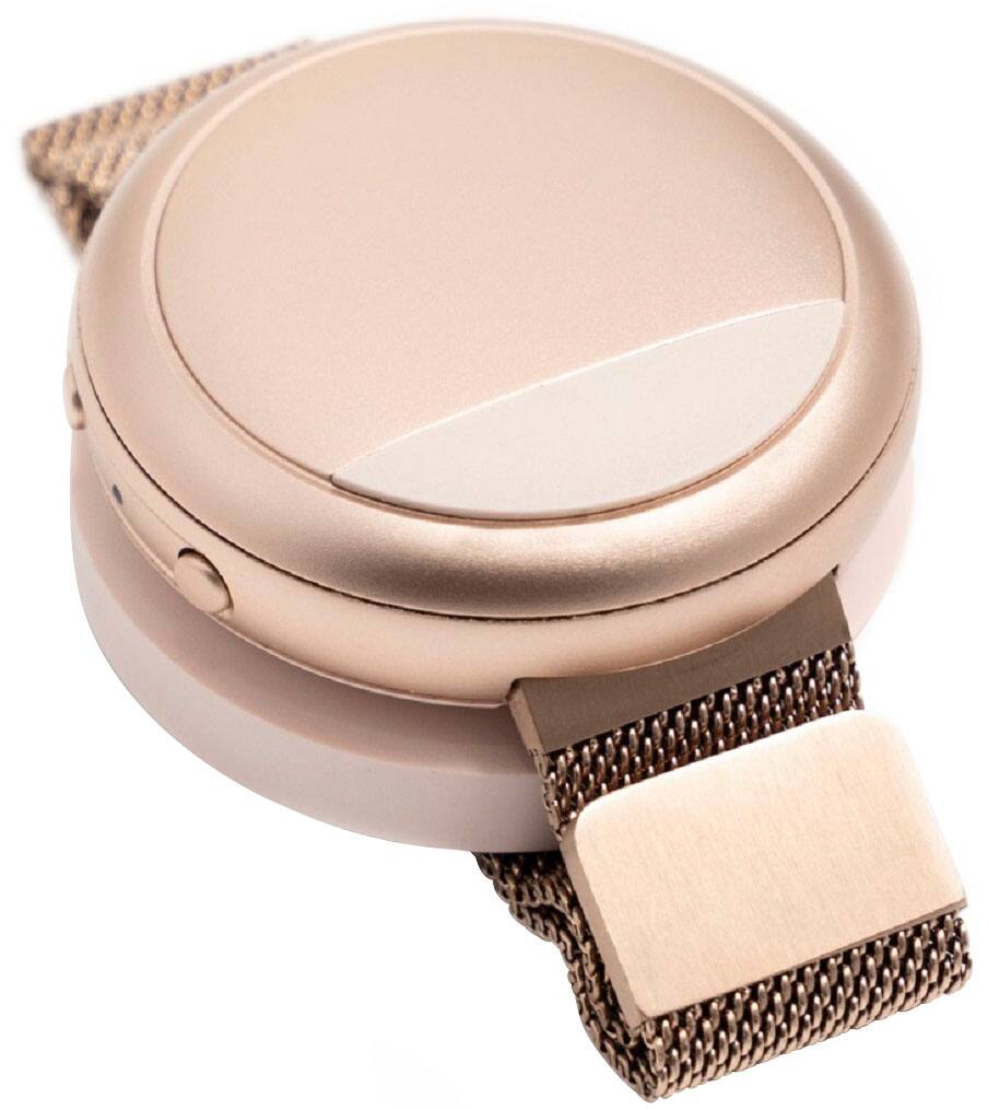 Left. Embr Wave - Cooling and Warming Wristband - Personalized Thermal Relief For Hot Flashes, Night Sweats, Sleep, Stress - Rose Gold.