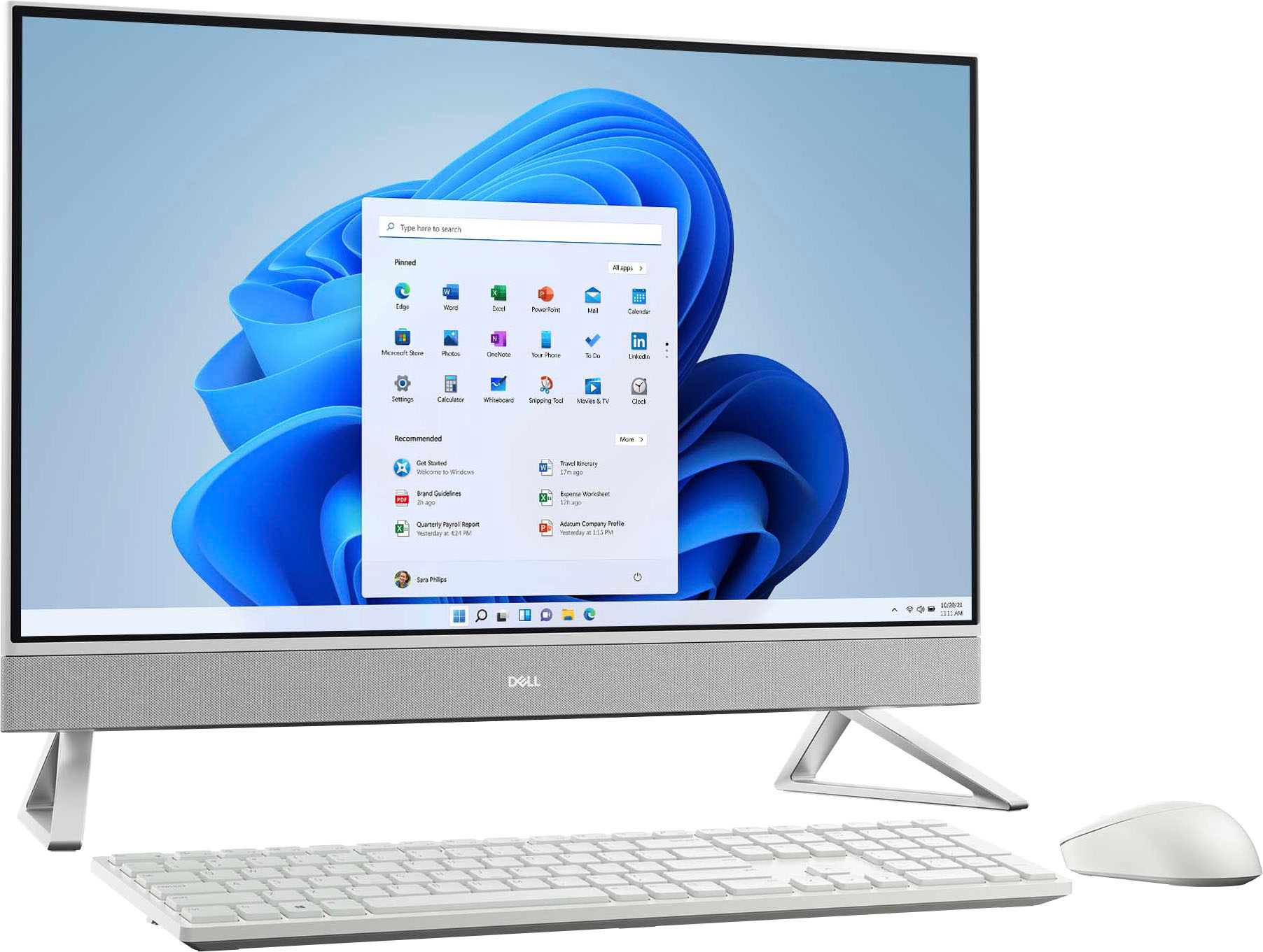Angle View: Dell - Inspiron 27" Touch screen All-In-One Desktop - 13th Gen Intel Core i7 - 16GB Memory - GPU MX550  - 1TB SSD - White