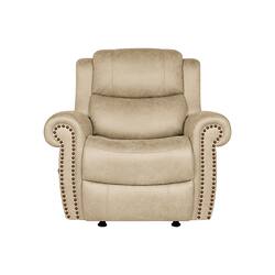 ProLounger - Di'Onna Extra Large Distressed Faux Leather Rocker Reclining Chair - Distressed Latte Tan - Front_Zoom