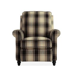 ProLounger - Lehnor Contemporary Pushback Recliner Chair - Brown and Black - Front_Zoom