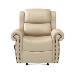 ProLounger - Di'Onna Extra Large Distressed Faux Leather Wall Hugger Reclining Chair - Distressed Latte Tan - Front_Zoom