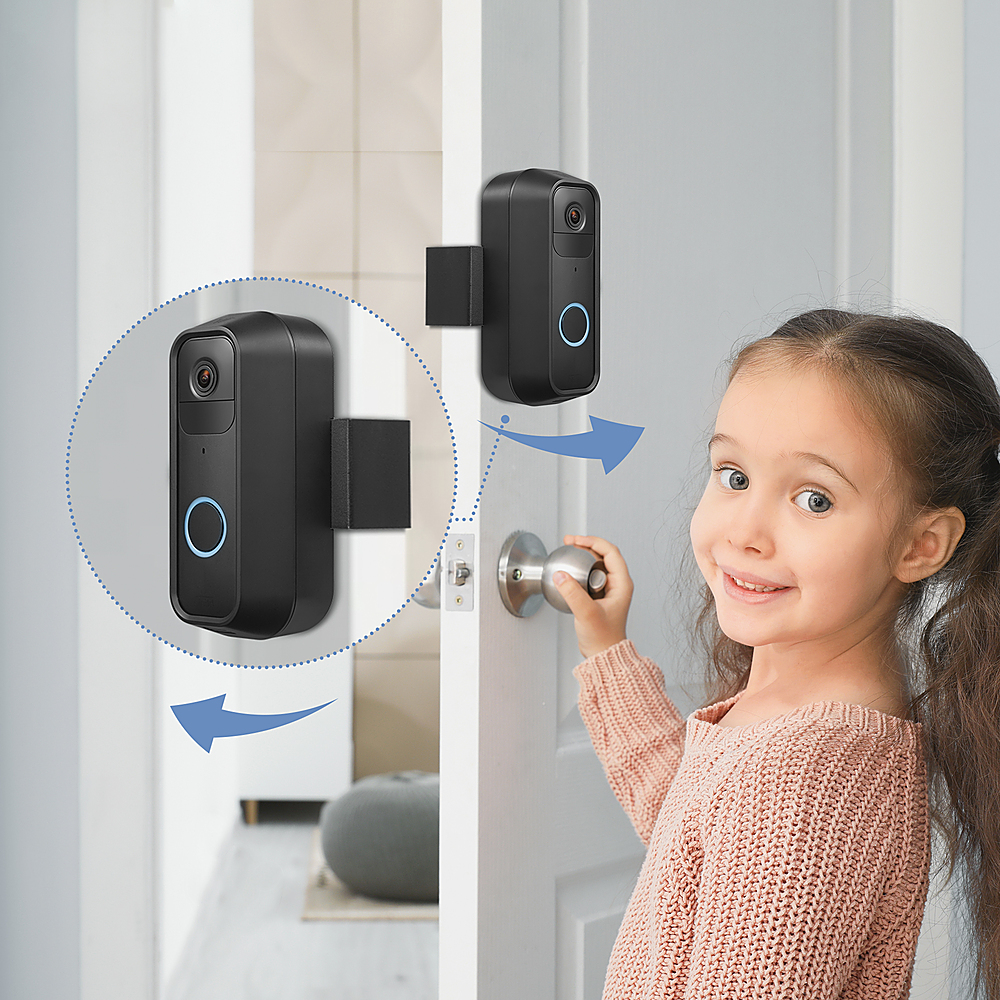 Blink Doorbell Mount for Apartment Door - No-Drill Anti Theft Adjustable  Angle (45° Left and Right) Bracket Compatible with Blink Holder Camera