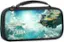 The Legend of Zelda: Tears of the Kingdom is the title of the game depicted on the black and blue bag. The bag features a scene from the game, with a person standing on a cliff overlooking the ocean. The bag is designed to resemble a video game case, making it a unique and eye-catching accessory for fans of the game.