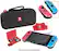 The image features a black Nintendo Switch carrying case. The case is designed to hold the Switch console and its accessories, providing a convenient way to transport the gaming system. The case is made of durable material and has a zippered closure to keep the contents secure. The Nintendo Switch logo is prominently displayed on the case, making it easy to identify the product.