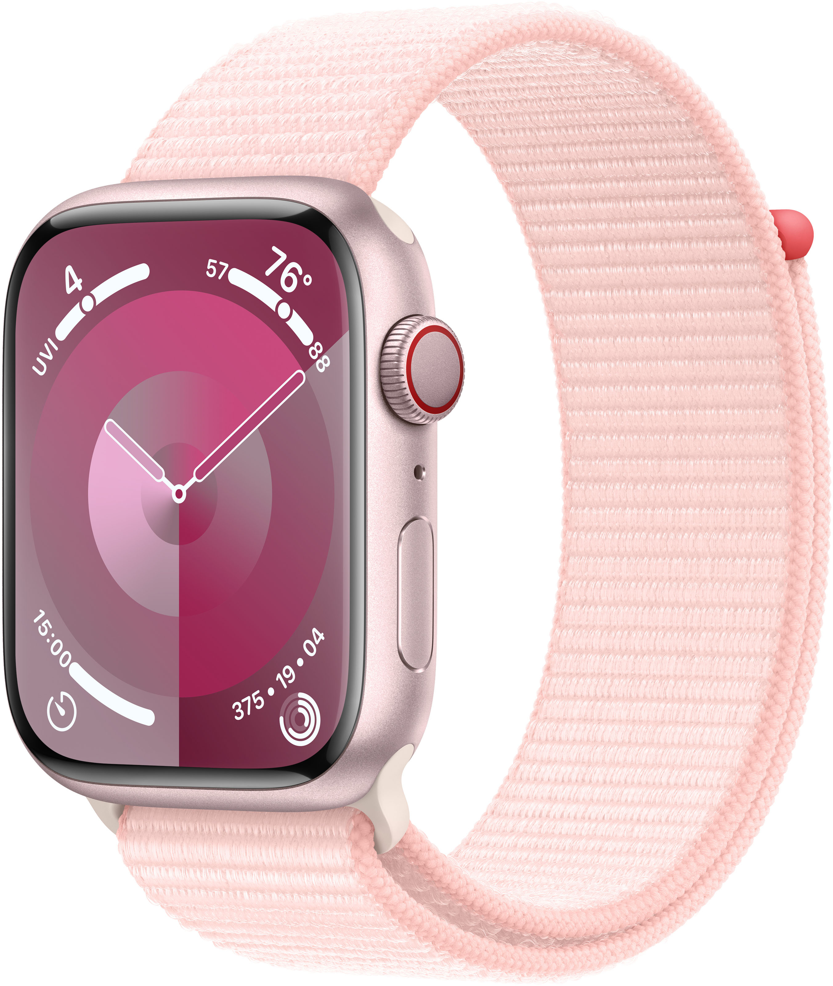 Apple Watch Series 9 (GPS) 45mm Pink Aluminum Case with Light Pink Sport  Band S/M Pink MR9G3LL/A - Best Buy