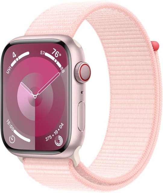 Apple Watch Series 9 (GPS + Cellular) 45mm Pink Aluminum Case with Light Pink  Sport Loop Pink (AT&T) MRMM3LL/A - Best Buy