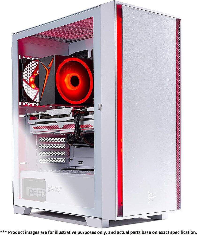 Angle. Skytech Gaming - SHIVA 2 Gaming Desktop - Intel Core i5-12400F - 16GB Memory - NVIDIA GeForce RTX 3060 - 500GB NVMe SSD - White.
