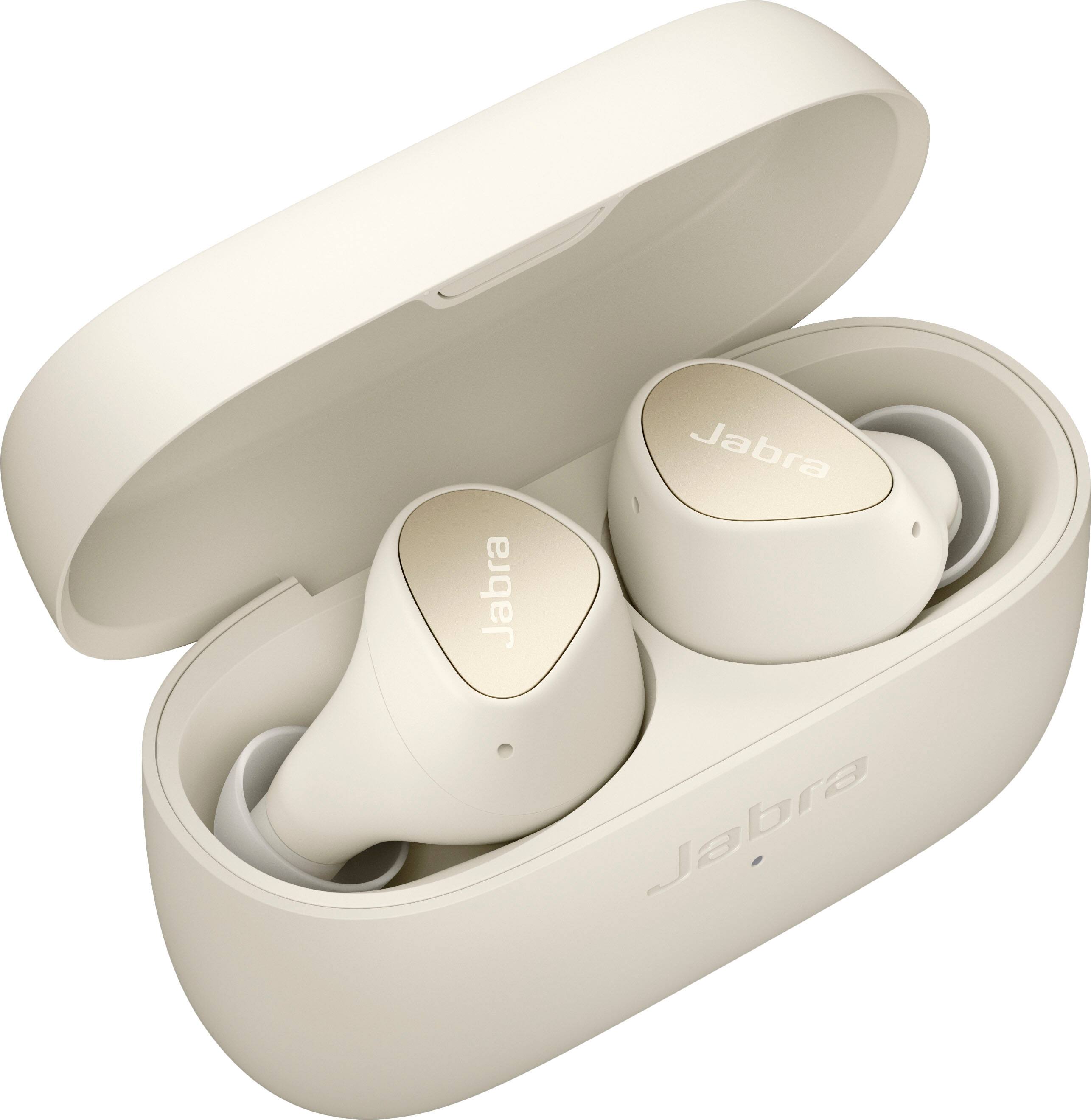 Angle. Jabra - Elite 4 True Wireless Noise Cancelling In-ear Headphones - Light Beige.