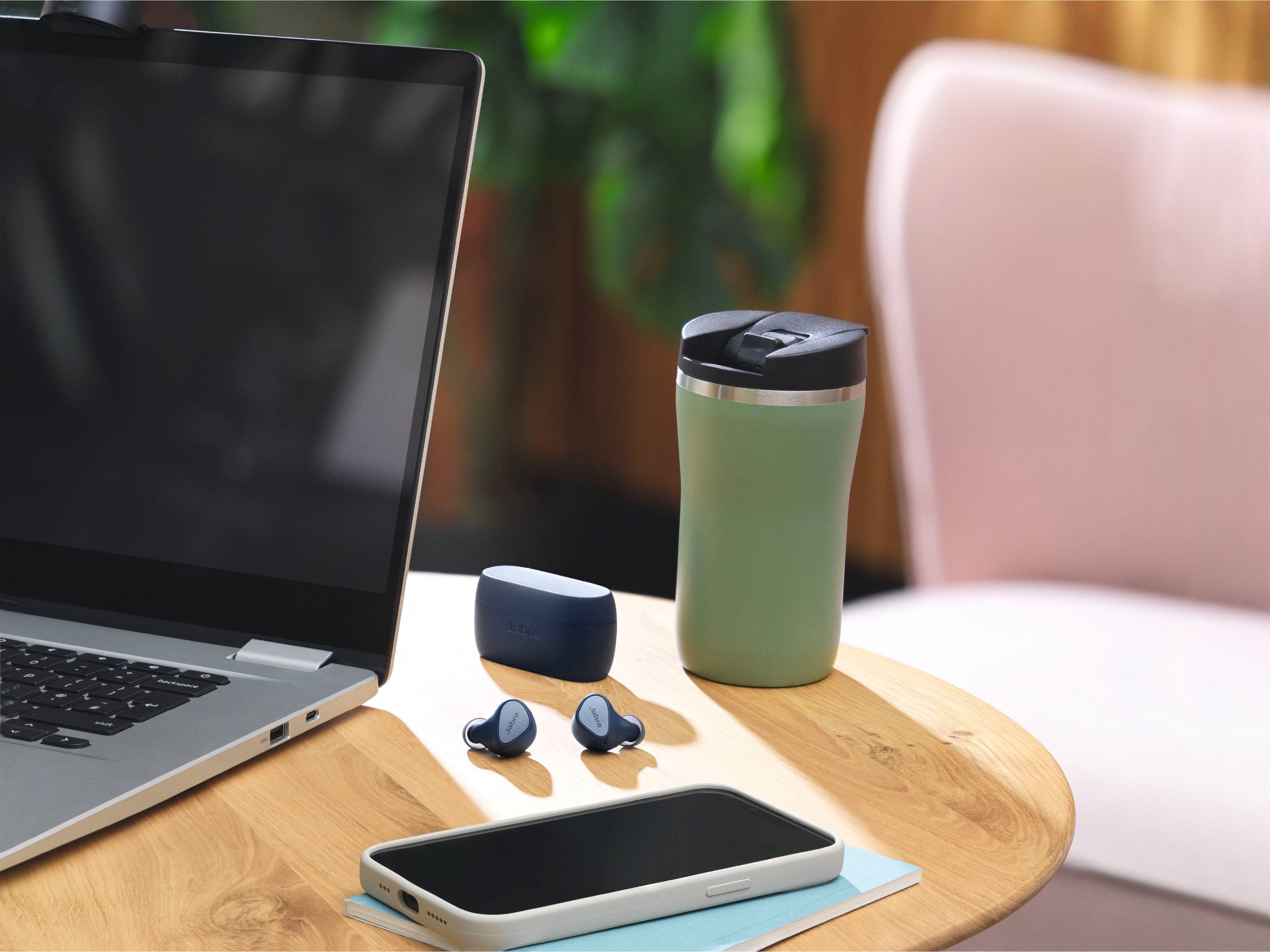 Alt View 11. Jabra - Elite 4 True Wireless Noise Cancelling In-ear Headphones - Navy.