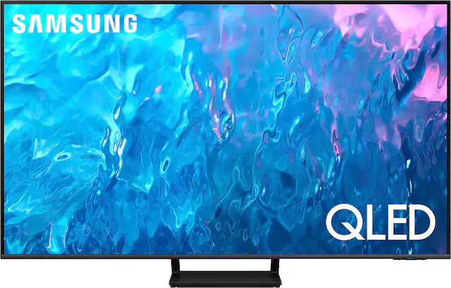 Front. Samsung - 85" Class Q70C QLED 4K UHD Smart Tizen TV - Black.