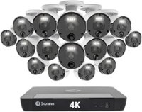 Swann Master Series Home 16-Channel 16-Camera 4K HD Indoor/Outdoor PoE Wired 2TB HDD NVR Security Surveillance System - Black - Front_Zoom