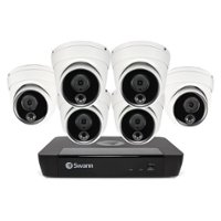 Swann Master Series Home 8-Channel 6-Dome Camera 4K HD Indoor/Outdoor PoE Wired 2TB HDD NVR Security Surveillance System - White - Front_Zoom