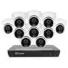 Swann - Master Series 16-Channel, 10 Dome Camera, Indoor/Outdoor PoE Wired 4K UHD 2TB HDD NVR Security System - Black/White