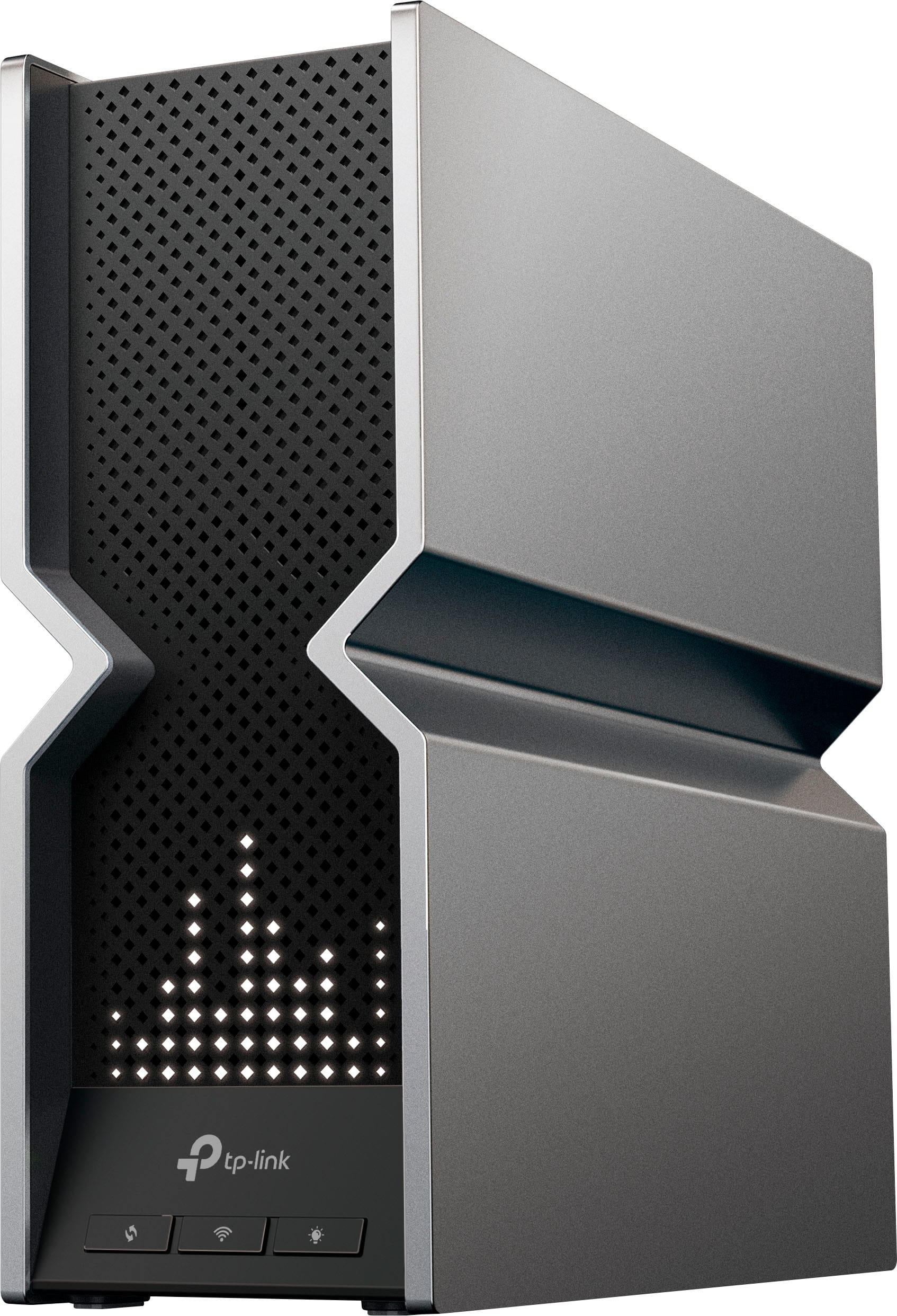 Front. TP-Link - Archer BE19000 Tri-Band Wi-Fi 7 Router - Black.