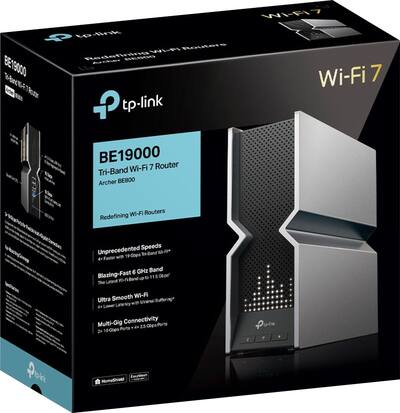 TP Link Archer BE19000 Tri Band Wi Fi 7 Router Black Archer BE800 TP Link Archer BE19000 Tri Band Wi Fi 7 Router Black Archer BE800