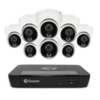 Swann Master Series Home 8-Channel 8-Dome Camera 4K HD Indoor/Outdoor PoE Wired 2TB HDD NVR Security Surveillance System - White - Front_Zoom
