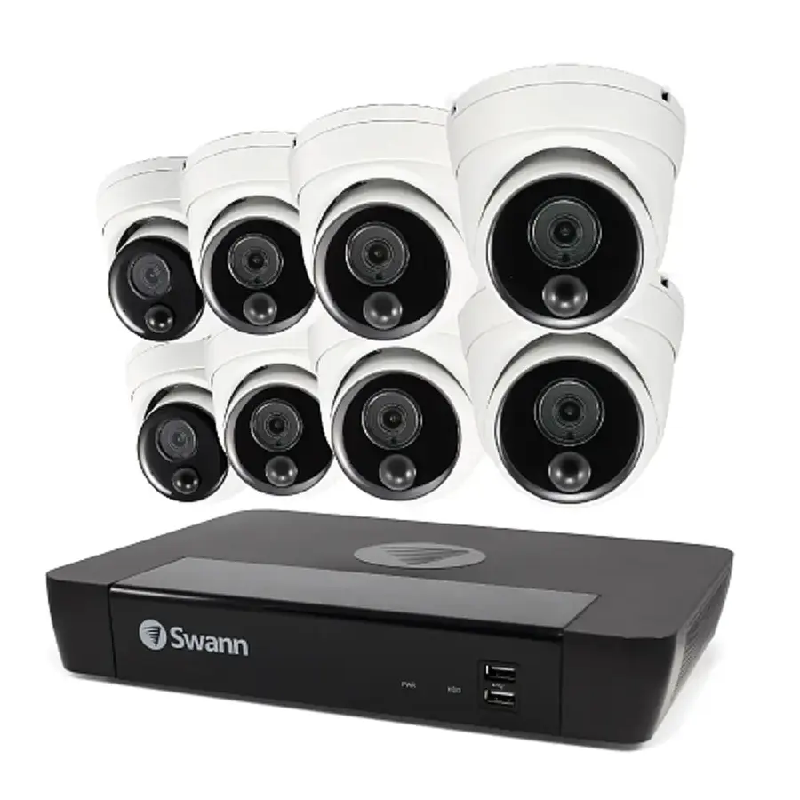 Alt View 18. Swann - Swann Master Series Home 8-Channel 8-Dome Camera 4K HD Indoor/Outdoor PoE Wired 2TB HDD NVR Security Surveillance System - White.