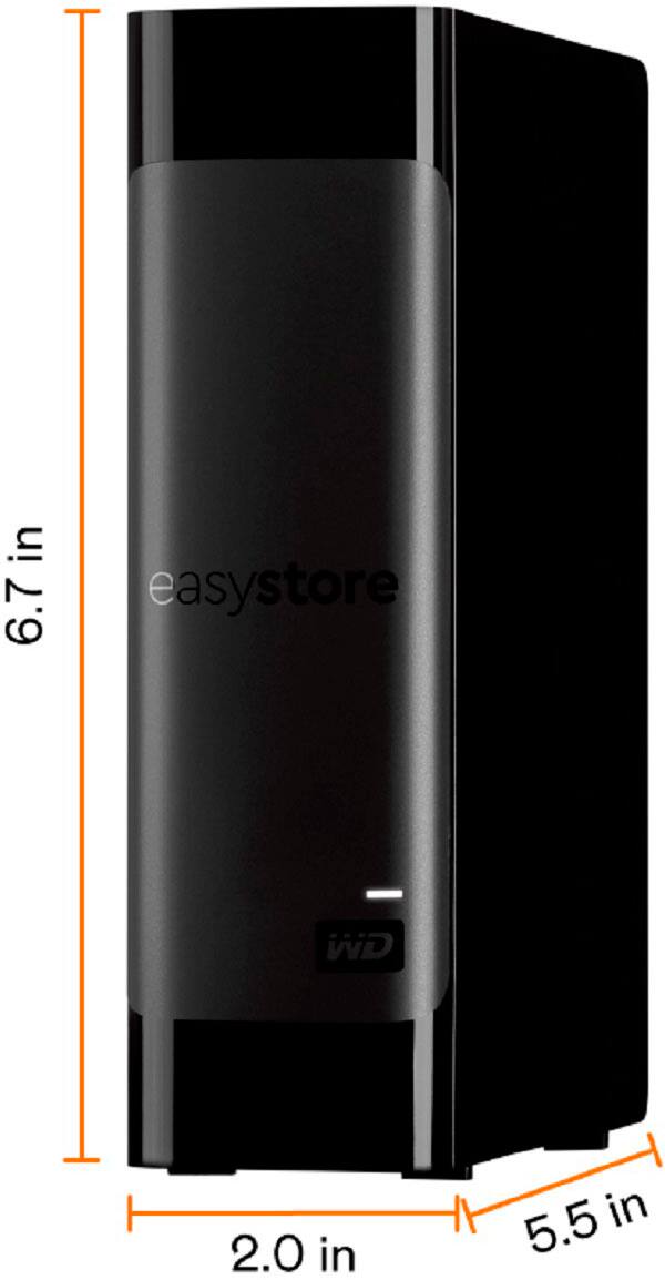 Angle. WD - easystore 22TB External USB 3.0 Hard Drive - black.