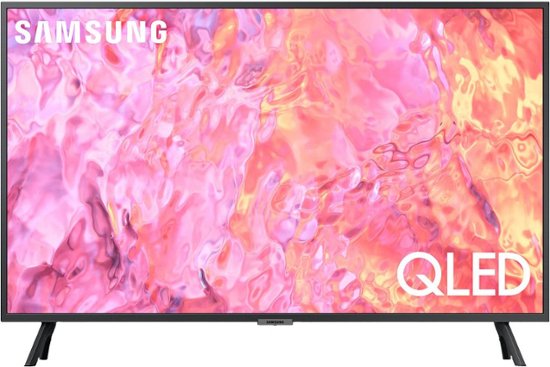 Front. Samsung - 32" Class Q60C QLED 4K UHD Smart Tizen TV - Titan Gray.