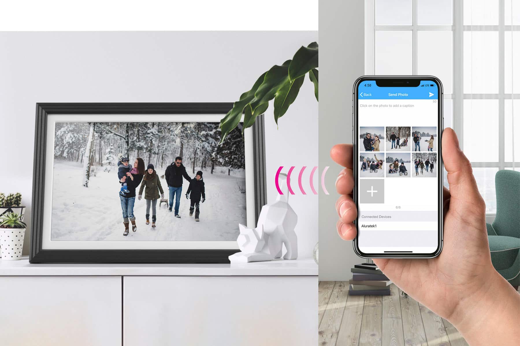 Alt View 13. Aluratek - 10" IPS LCD Wi-Fi Touchscreen Digital Photo Frame - Black.